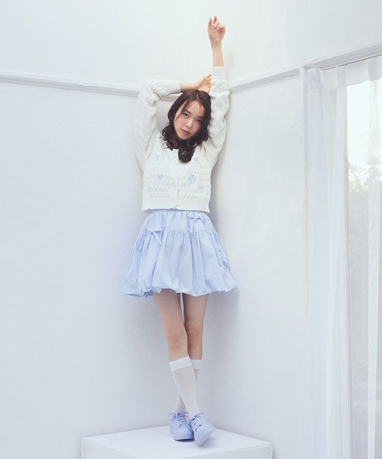 earth music&ecology「フラワー刺繍カーディガン」|カーディガン|