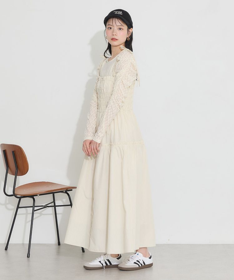 earth music&ecology「ギャザーティアードキャミドレ」|ワンピース|