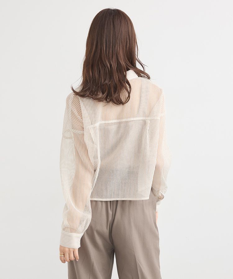 earth music&ecology「メッシュストライプショートシャツ」|シャツ・ブラウス|