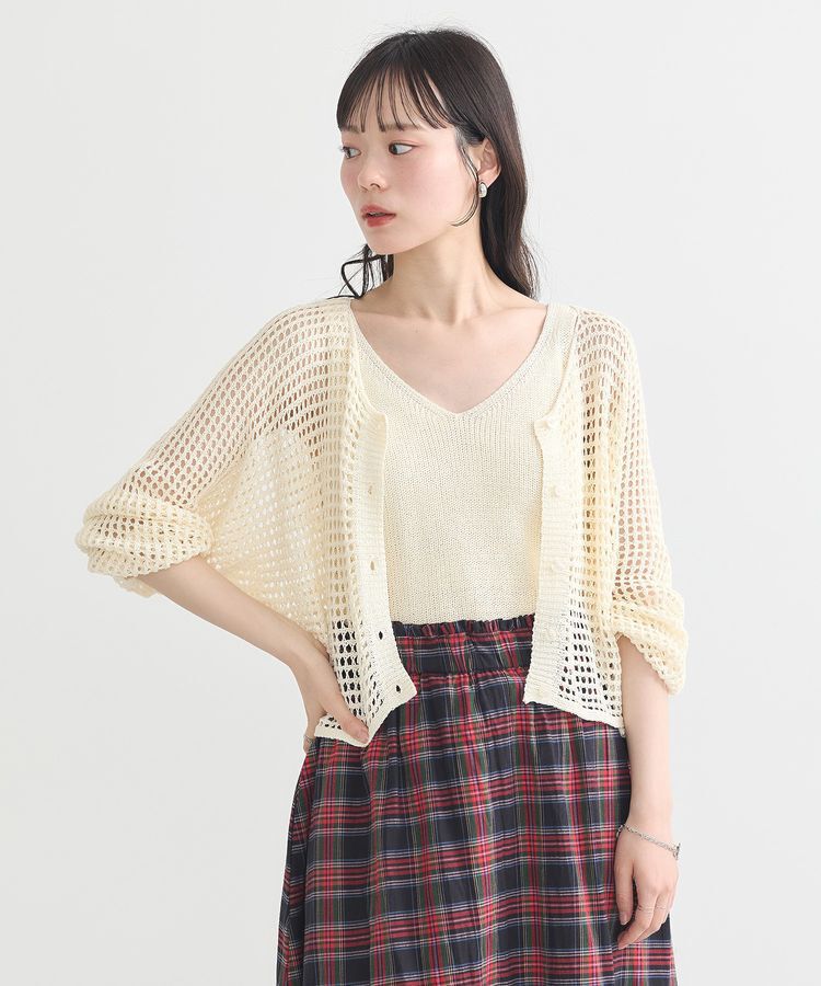 earth music&ecology「SET2点メッシュニットカーディガン＋ビスチェ」|カーディガン|
