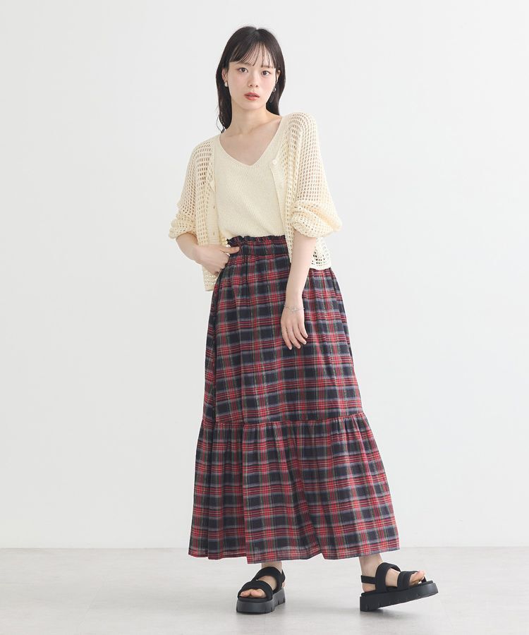 earth music&ecology「SET2点メッシュニットカーディガン＋ビスチェ」|カーディガン|