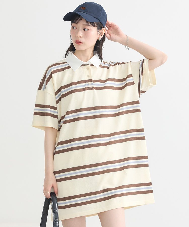 earth music&ecology「レトロボーダーラガーミニワンピース」|ワンピース|ボーダーブルー