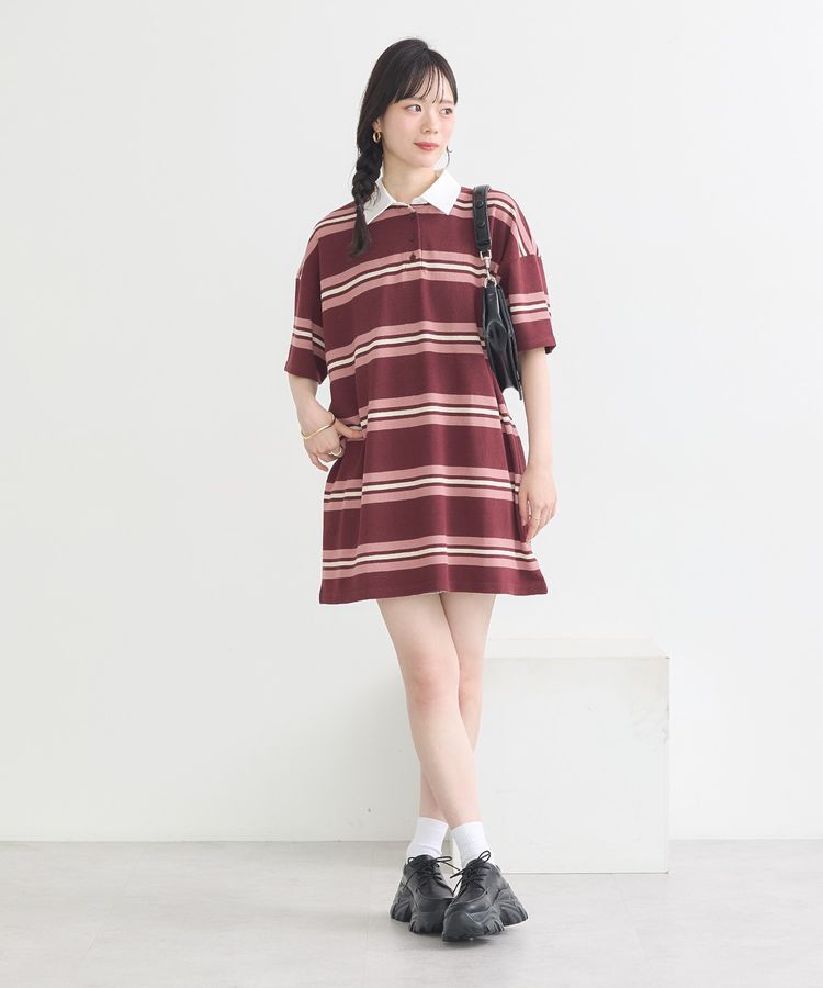 earth music&ecology「レトロボーダーラガーミニワンピース」|ワンピース|