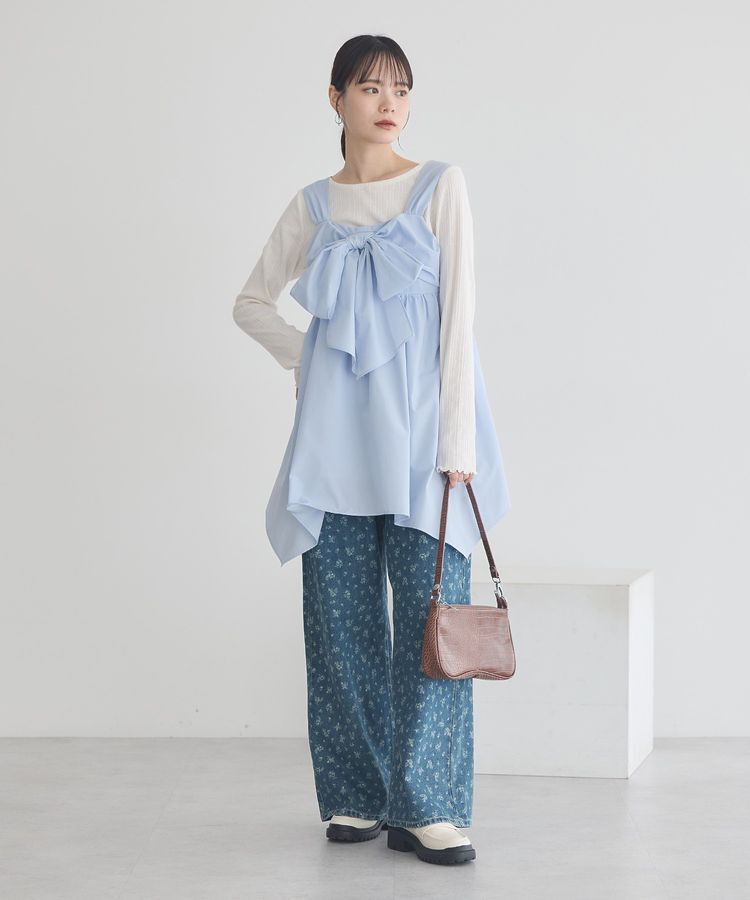 earth music&ecology「タックホックデニムパンツ」|デニム|