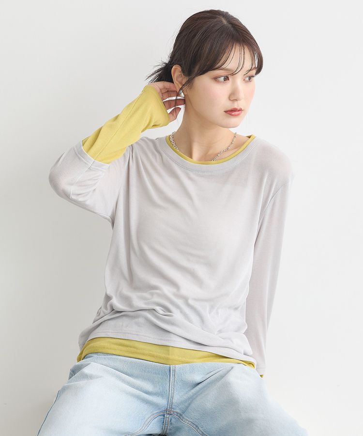 earth music&ecology「レイヤードシアープルオーバー」|Tシャツ・カットソー|