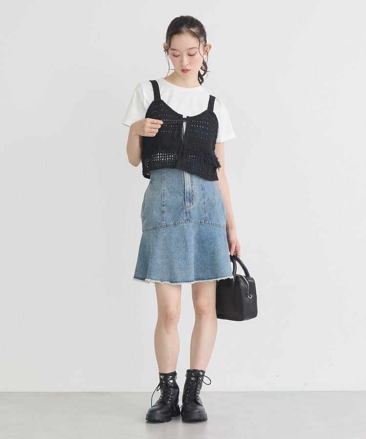 earth music&ecology「フリンジニットビスチェ」|ベスト・ジレ|