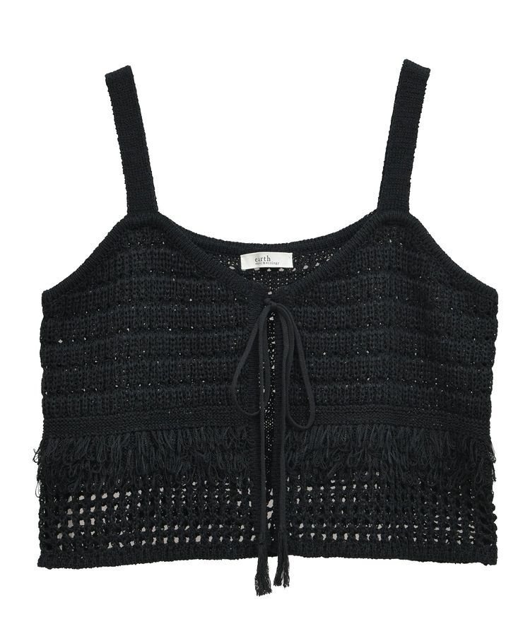 earth music&ecology「フリンジニットビスチェ」|ベスト・ジレ|