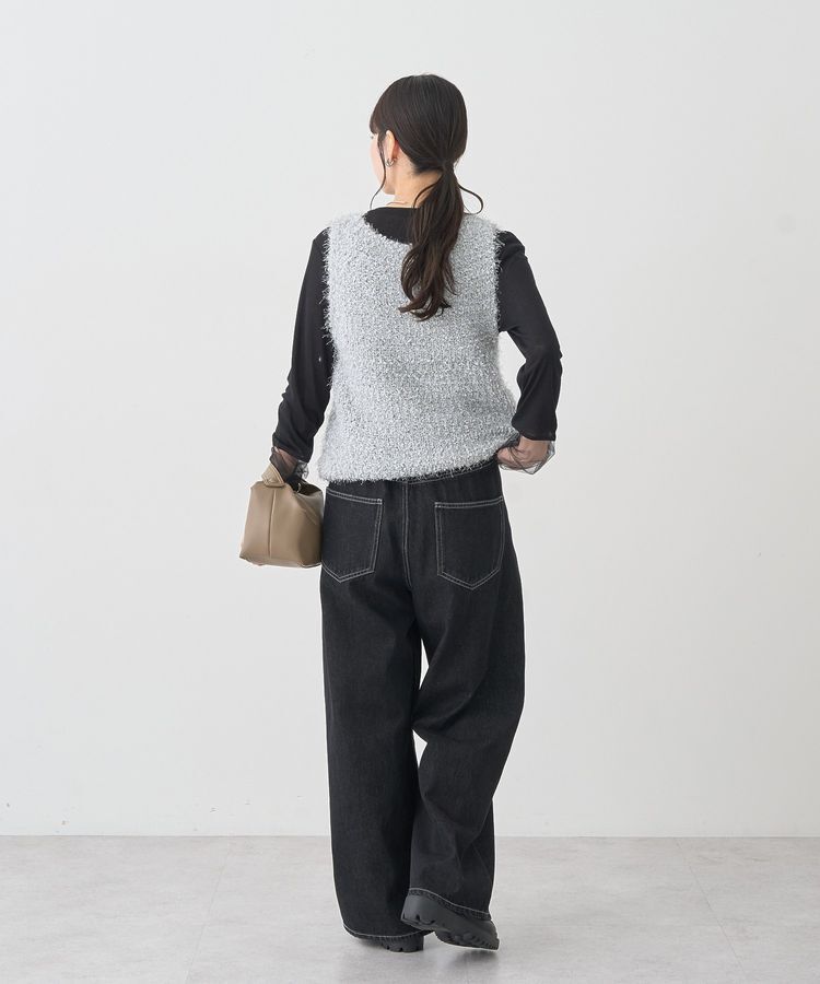 earth music&ecology「ポンポンヤーンベスト」|ベスト・ジレ|