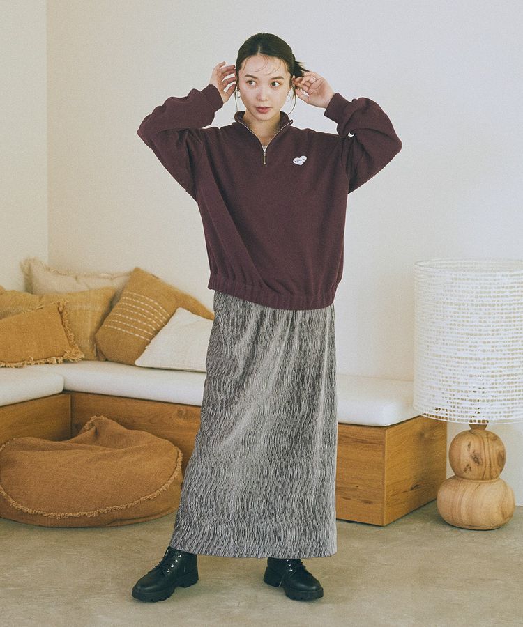 earth music&ecology「Champion&times;emaeハーフジップハートスウェット」|スウェット・ジャージ|