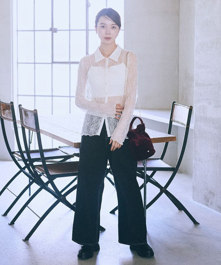 earth music&ecology「ベロアハンドルバッグ」|ショルダー・メッセンジャー|