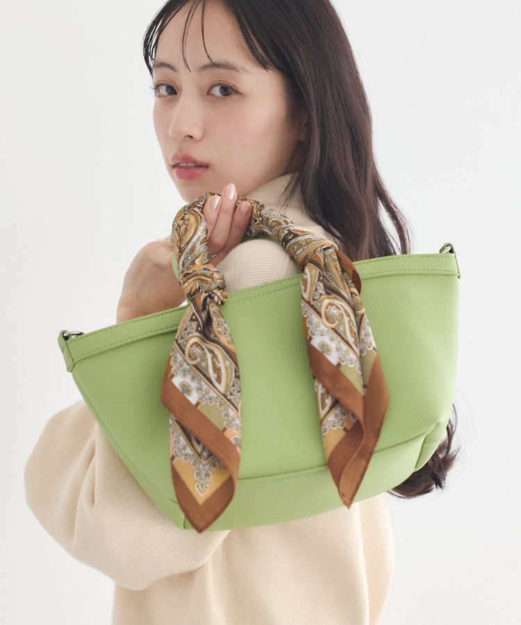 earth music&ecology「スカーフSET 2WAYミニトートバッグ」|トートバッグ|Green