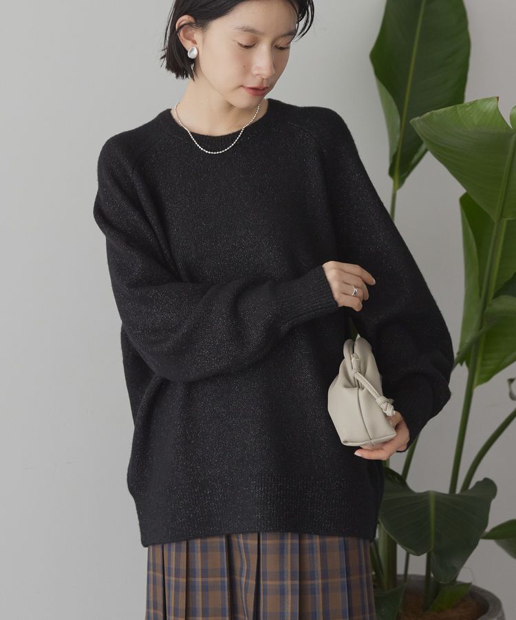 AMERICAN HOLIC「ラグランラメニットプルオーバー」|ニット・セーター|