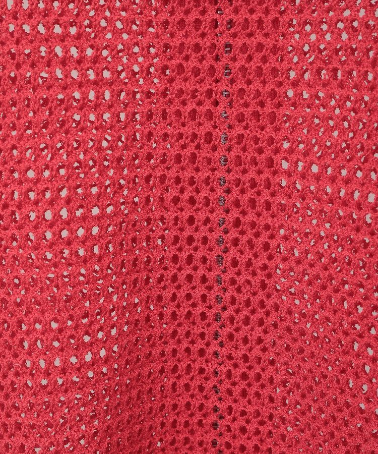 Green Parks「襟付きメッシュ編みZIPカーディガン」|カーディガン|