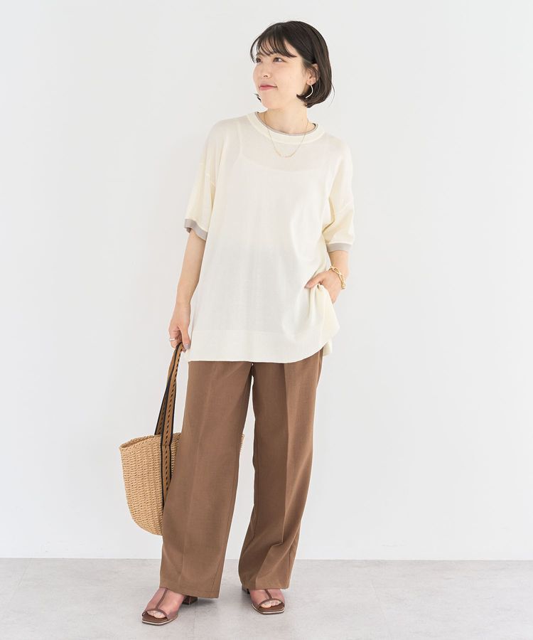 Green Parks「冷やっとすずやかレイヤーニットプルオーバー」|ニット・セーター|