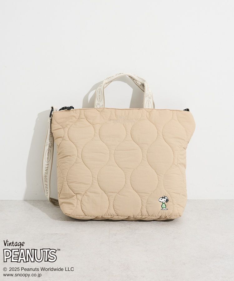 Green Parks「■PEANUTS キルティングトート」|トートバッグ|Gray Beige