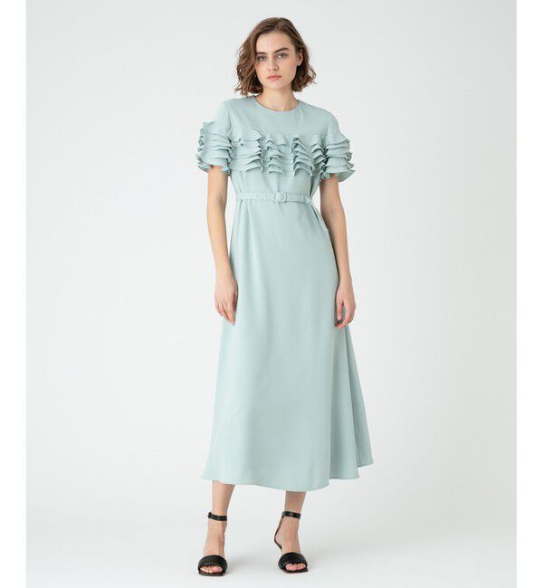 LOULOU WILLOUGHBY「【LOULOU WILLOUGHBY】ラッフルコサージュワンピース」|ワンピース|