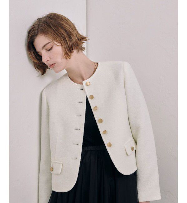 allureville「ブークレーノーカラージャケット」|ノーカラージャケット|
