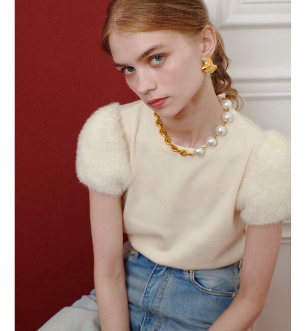 LOULOU WILLOUGHBY「WEB限定【LOULOU WILLOUGHBY】フェザースリーブプルオーバー」|ニット・セーター|