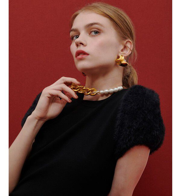 LOULOU WILLOUGHBY「WEB限定【LOULOU WILLOUGHBY】フェザースリーブプルオーバー」|ニット・セーター|ブラック