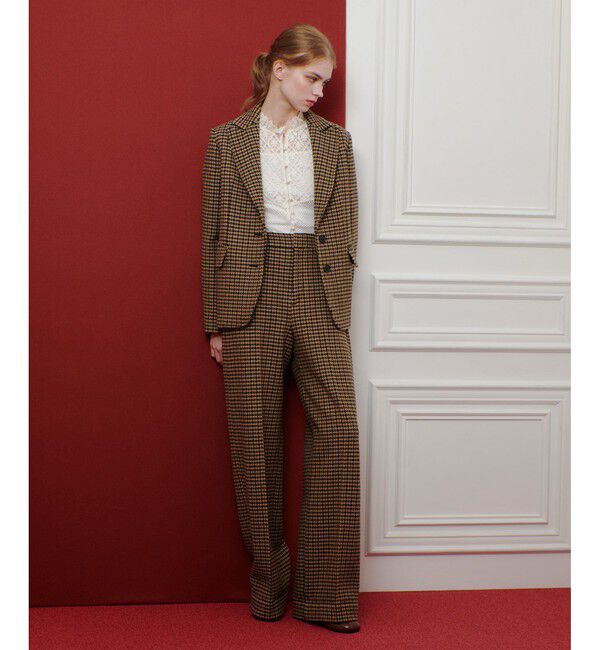 LOULOU WILLOUGHBY「【LOULOU WILLOUGHBY】ガンクラブチェックワイドパンツ」|その他|