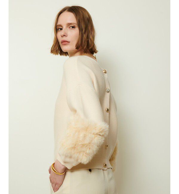 allureville「ラビットカフクレイジー釦2WAYプルオーバー」|ニット・セーター|