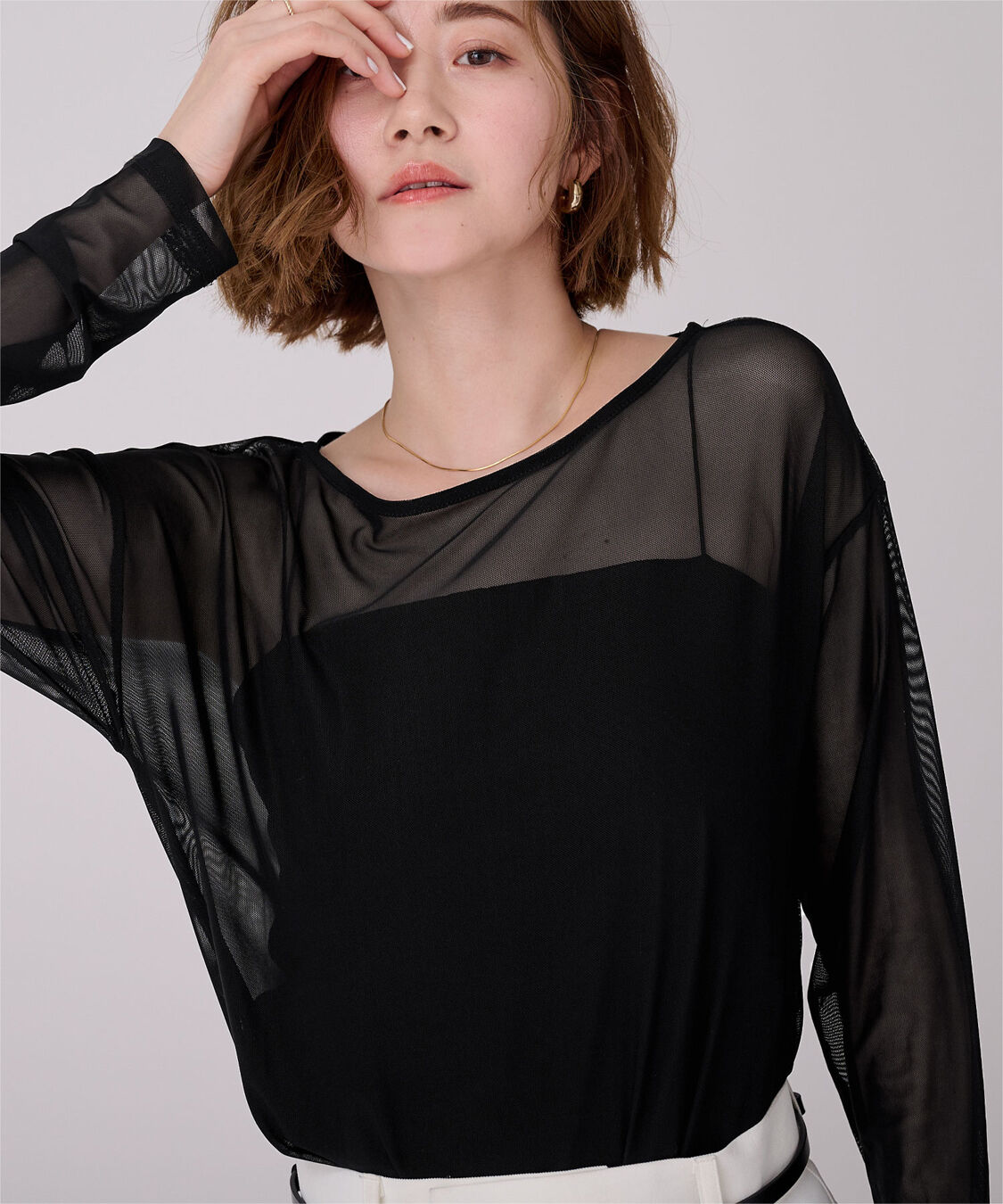 ur's「シアーボートネックプルオーバー」|Tシャツ・カットソー|