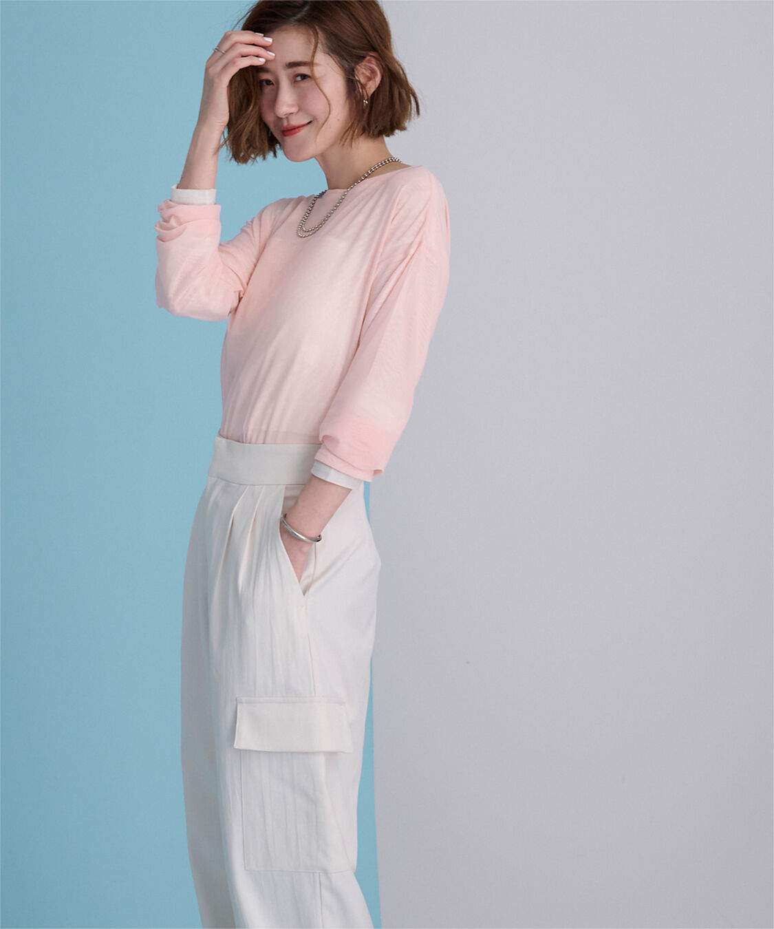 ur's「シアーボートネックプルオーバー」|Tシャツ・カットソー|