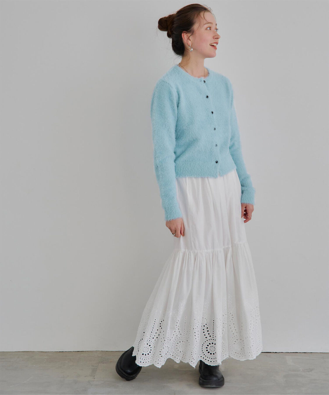 titivate「クルーネックミニシャギーニットカーディガン」|ニット・セーター|
