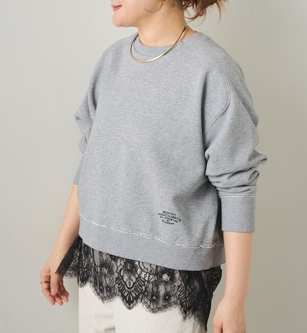  「ロゴ刺繍ショートスウェット」|プルオーバー|