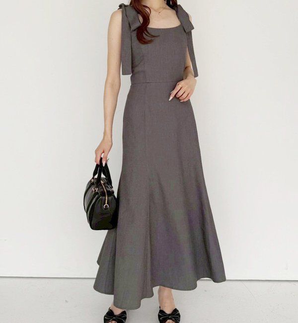  「【新色追加】着痩せ効果抜群/マイナス5キロ見えキャミワンピ」|ワンピース|