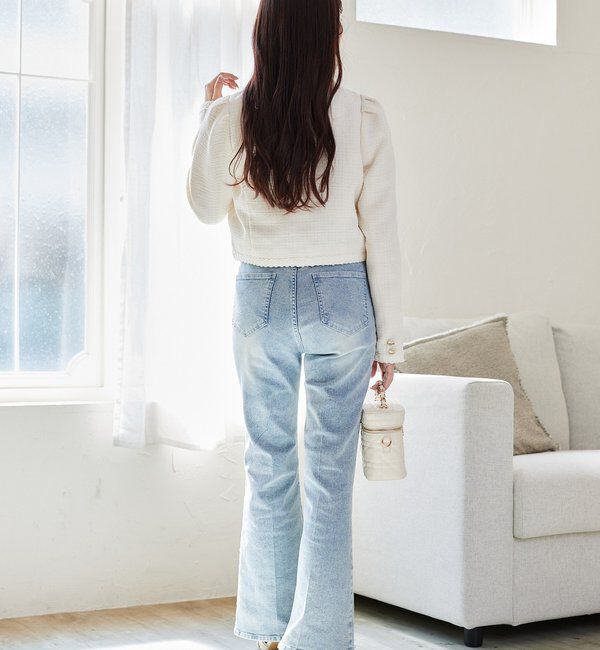  「【セットアップ対応】ノーカラーツイードジャケット」|ダウンベスト・ベスト|