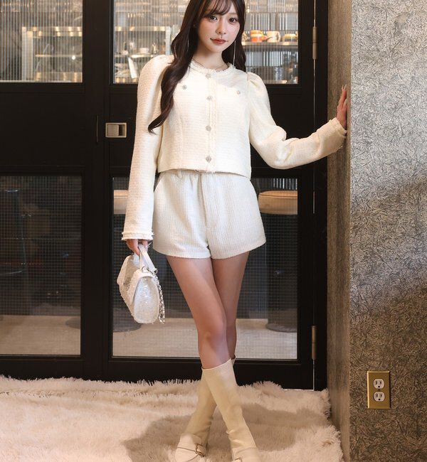  「キラキラノーカラージャケット」|テーラードジャケット|