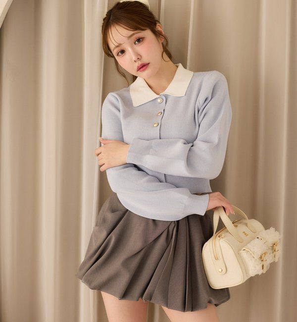  「【サイズ展開あり】バルーンミニスカート／パッチつき」|スカート|