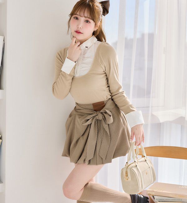  「【サイズ展開あり】バルーンミニスカート／パッチつき」|スカート|