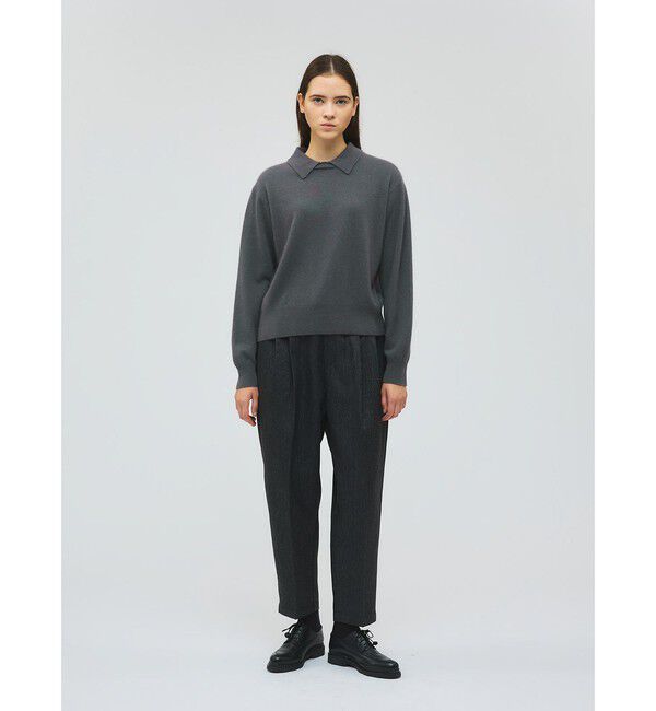 mizuiro ind「mizuiro ind ハイゲージ襟付きプルオーバー」|ニット・セーター|