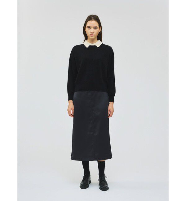 mizuiro ind「mizuiro ind ハイゲージ襟付きプルオーバー」|ニット・セーター|