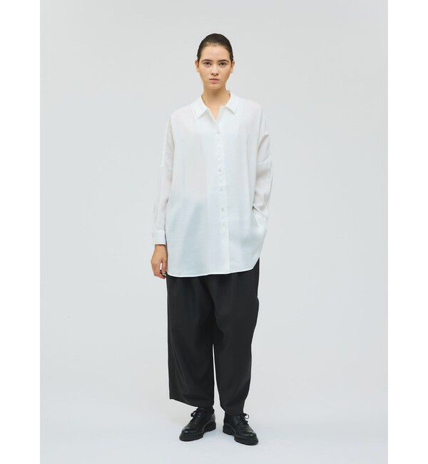 mizuiro ind「mizuiro ind ワイドチュニックシャツ」|シャツ・ブラウス|