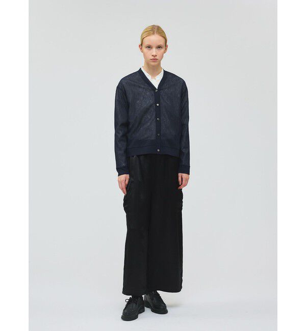 mizuiro ind「mizuiro ind ワッシャーボイルVネックカーディガン」|カーディガン|