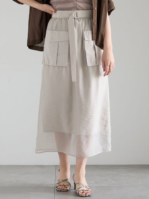 Te chichi「シアービッグポケットスカート《2025summer catalog item》」|スカート|グレー