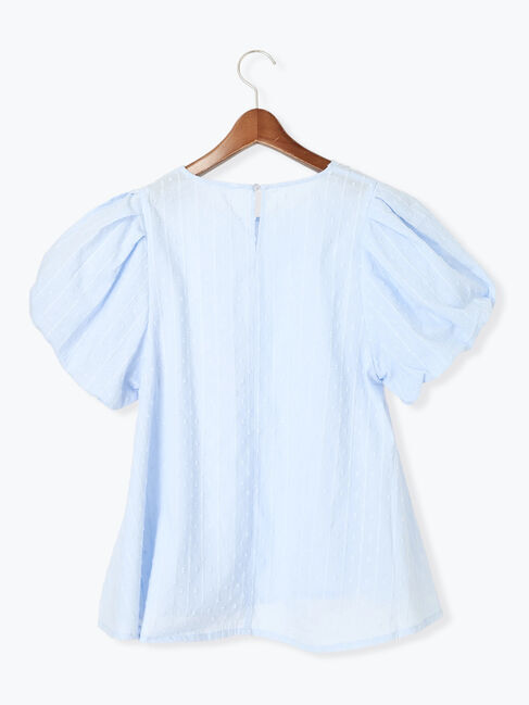 Te chichi TERRASSE「ストライプドットジャカードパフ袖ブラウス」|シャツ・ブラウス|