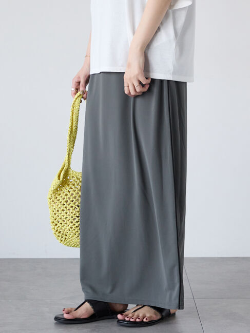 Lugnoncure「サイドラインジョーゼットナロースカート」|スカート|グレー
