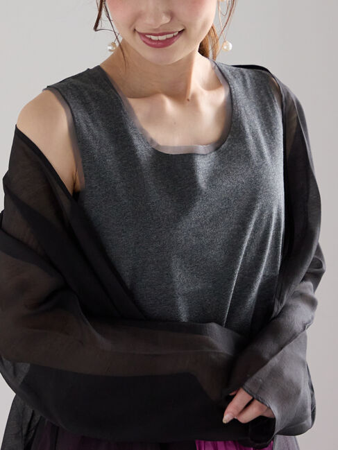 Te chichi「チュールトリムタンクトップ」|タンクトップ|チャコールグレー