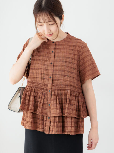 Te chichi TERRASSE「シアーチェックティアードブラウス」|シャツ・ブラウス|