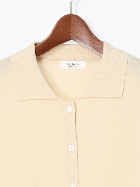 Te chichi TERRASSE「衿付き7分袖カーディガン」|カーディガン|