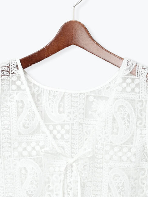 Te chichi「【Atelier ChouChou】パネルレース刺繍前後2WAYジレ(セットアップ可)」|ダウンベスト・ベスト|