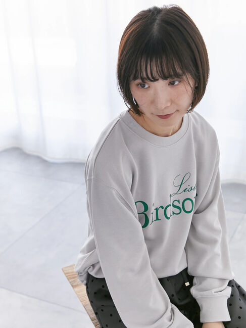 Samansa Mos2 blue「裏毛ロゴスウェット」|Tシャツ・カットソー|