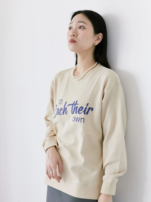 Samansa Mos2 blue「裏毛ロゴスウェット」|Tシャツ・カットソー|