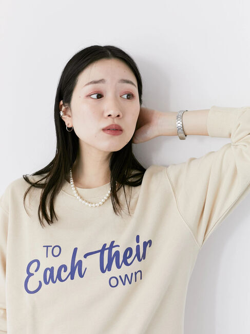 Samansa Mos2 blue「裏毛ロゴスウェット」|Tシャツ・カットソー|