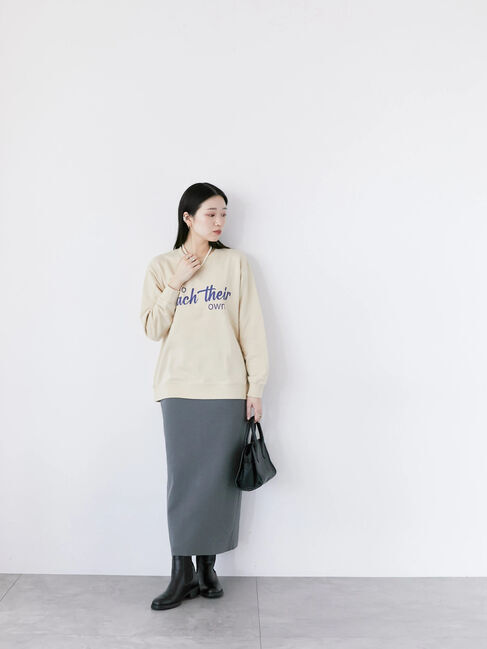 Samansa Mos2 blue「裏毛ロゴスウェット」|Tシャツ・カットソー|