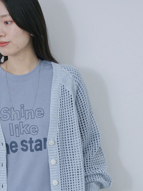 Samansa Mos2 blue「裏毛ロゴスウェット」|Tシャツ・カットソー|